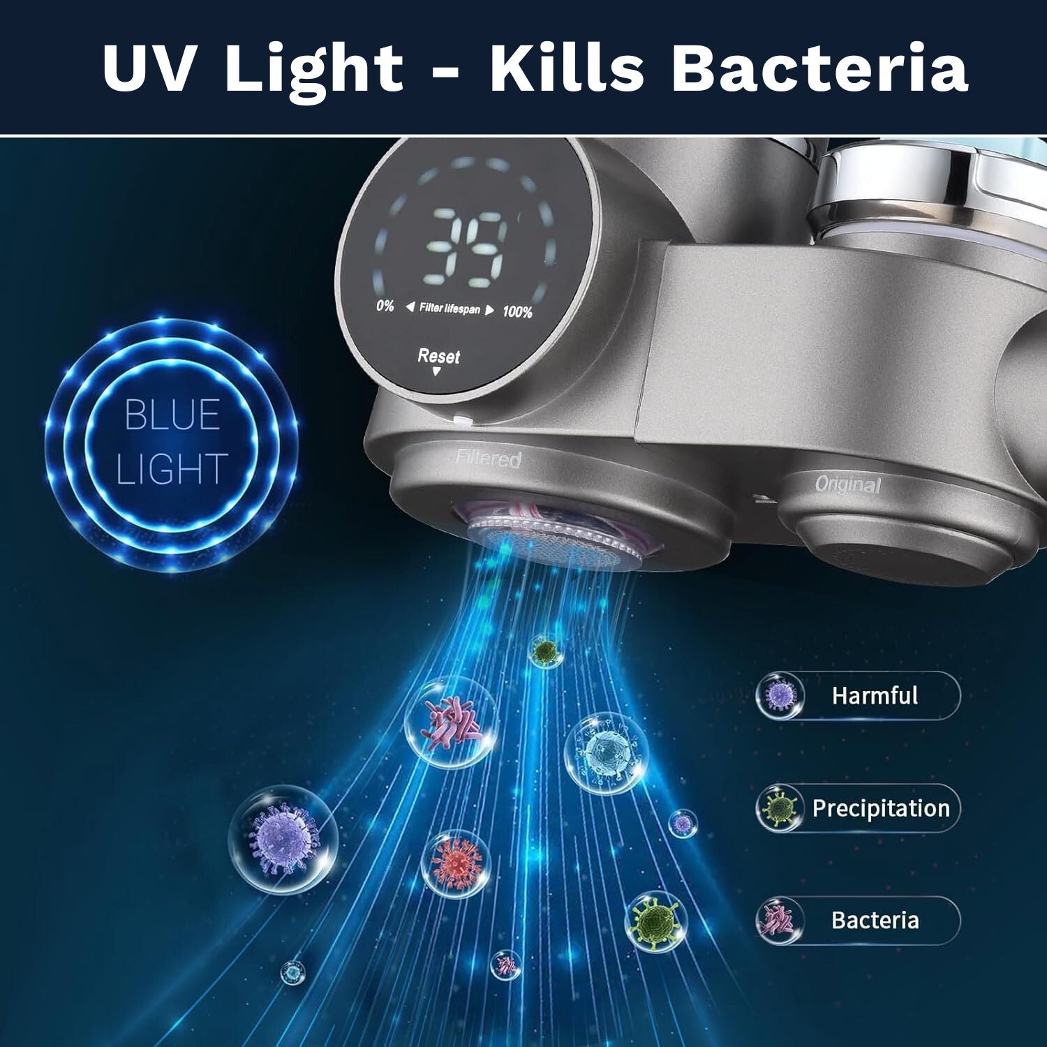 water filter uv light kills bacteria